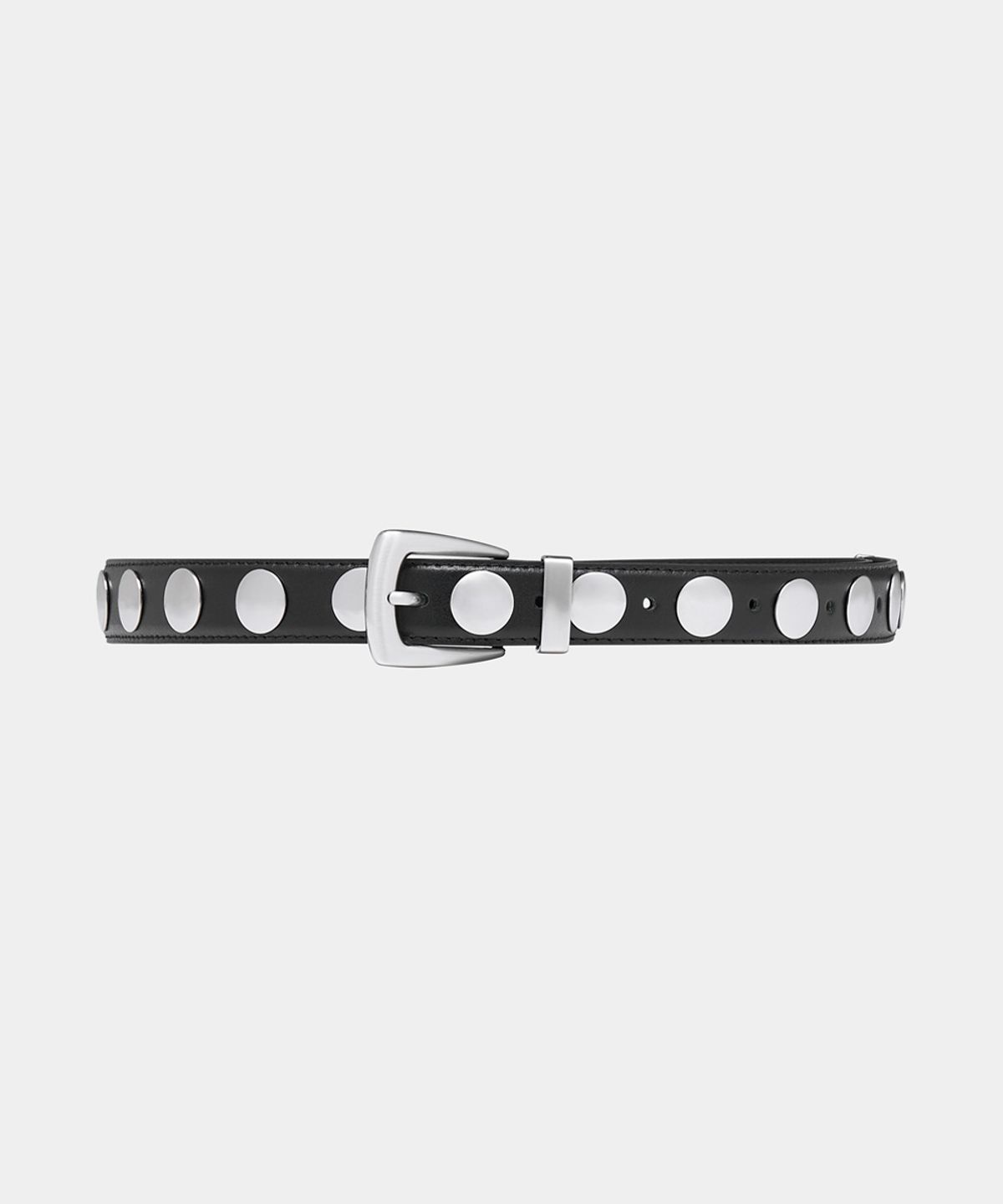 노이스(NOICE) W STUDDED LEATHER BELT - BLACK