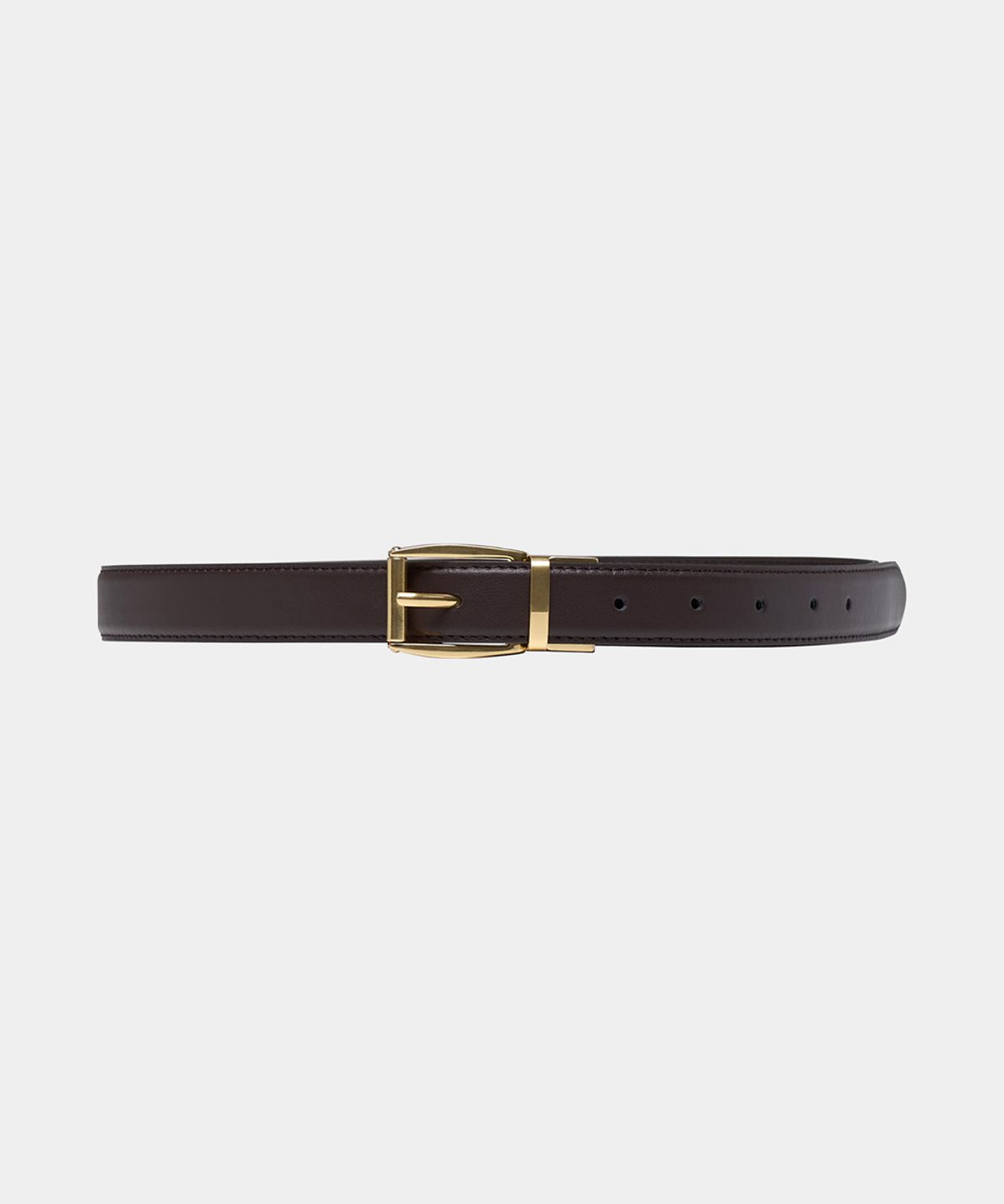 노이스(NOICE) W SQUARE BUCKLE LEATHER BELT - BROWN