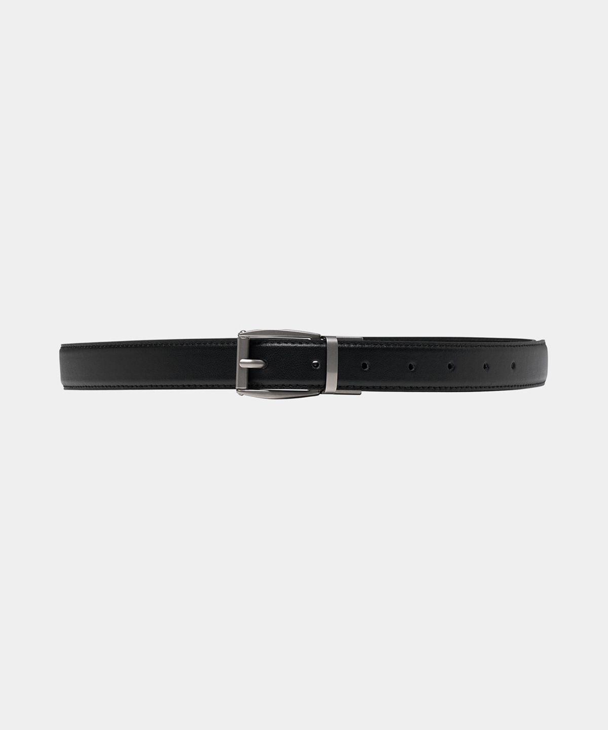 노이스(NOICE) M SQUARE BUCKLE LEATHER BELT - BLACK