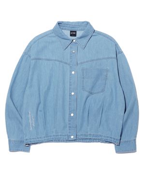 스트링 카라 셔츠 자켓 LQ2YF322_LIGHT INDIGO