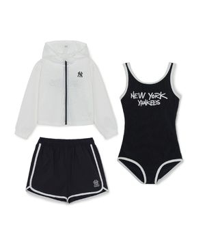 걸즈 스트릿 메쉬 후드집업 3P 세트 NY (Black)