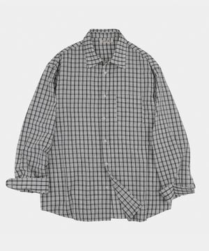 클로브 링클 체크 셔츠 아이보리