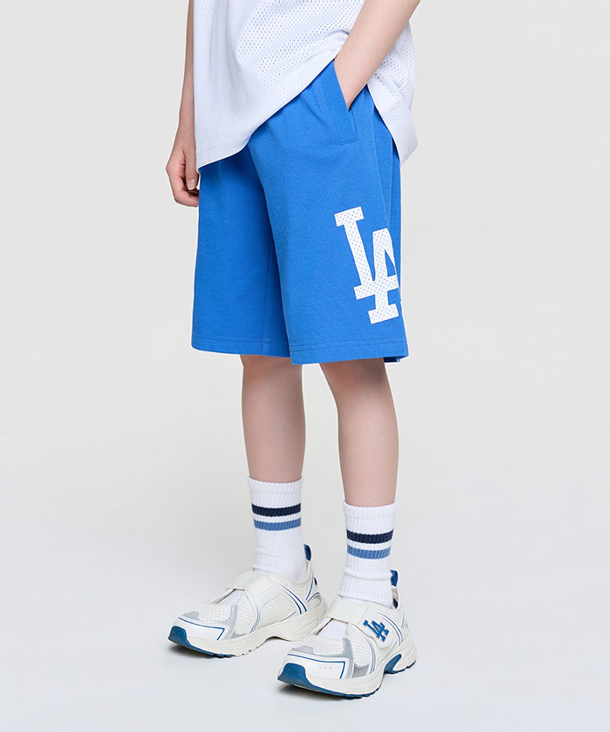 엠엘비 키즈(MLB KIDS) 바시티 빅로고 반바지 LA (Cobalt Blue)