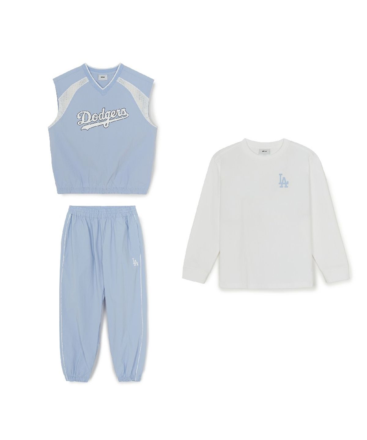 엠엘비 키즈(MLB KIDS) 스포티브 바시티 긴팔 티셔츠 3 세트 LA (Sky blue)