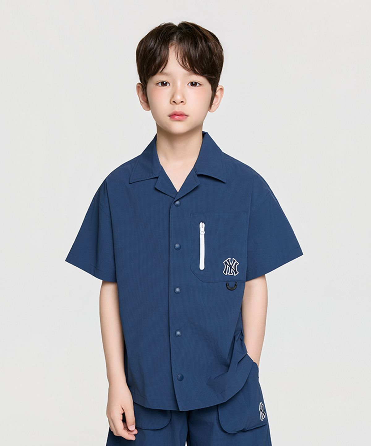 엠엘비 키즈(MLB KIDS) 베이직 아웃도어 우븐 셔츠 NY (L.Navy)