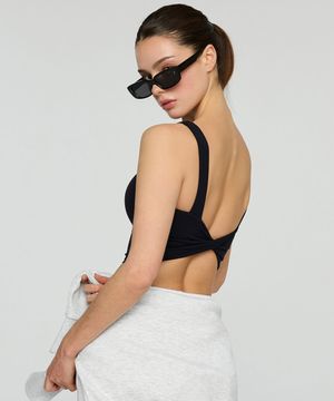 블랙라벨 시그니처 파워라이즈 백 트위스트 크롭탑 XFL2BR1503