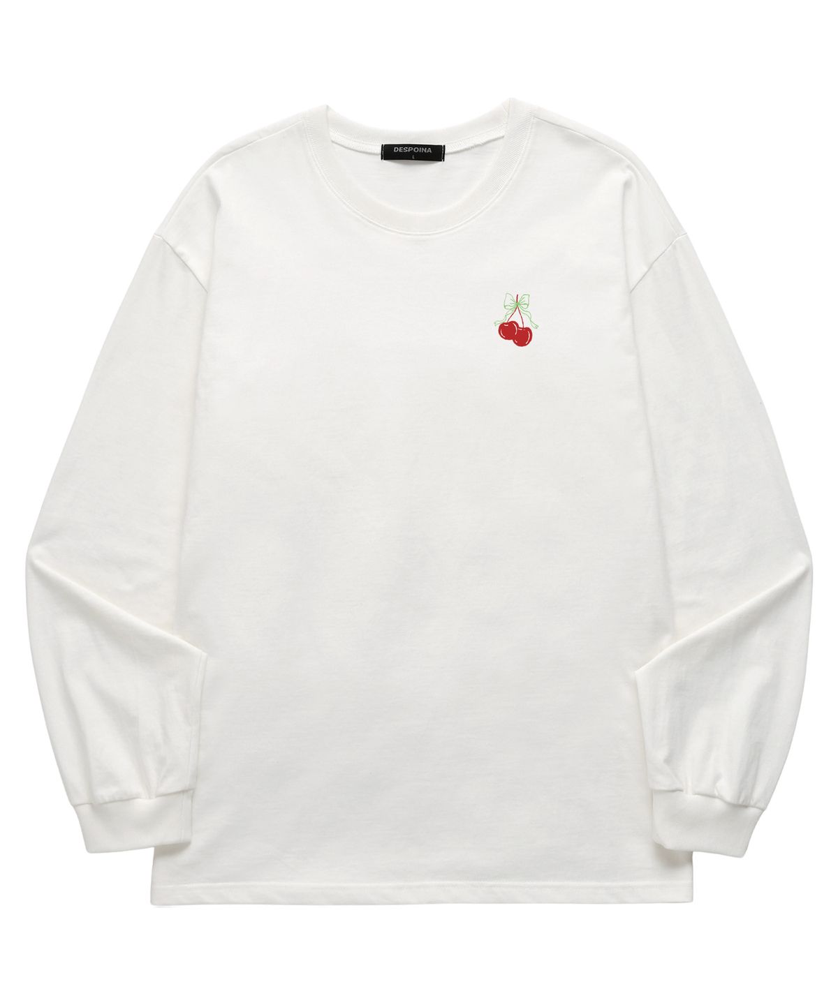 위씨(WISSY) Cherry Ribbon 긴팔 티셔츠 (WLS037) 화이트