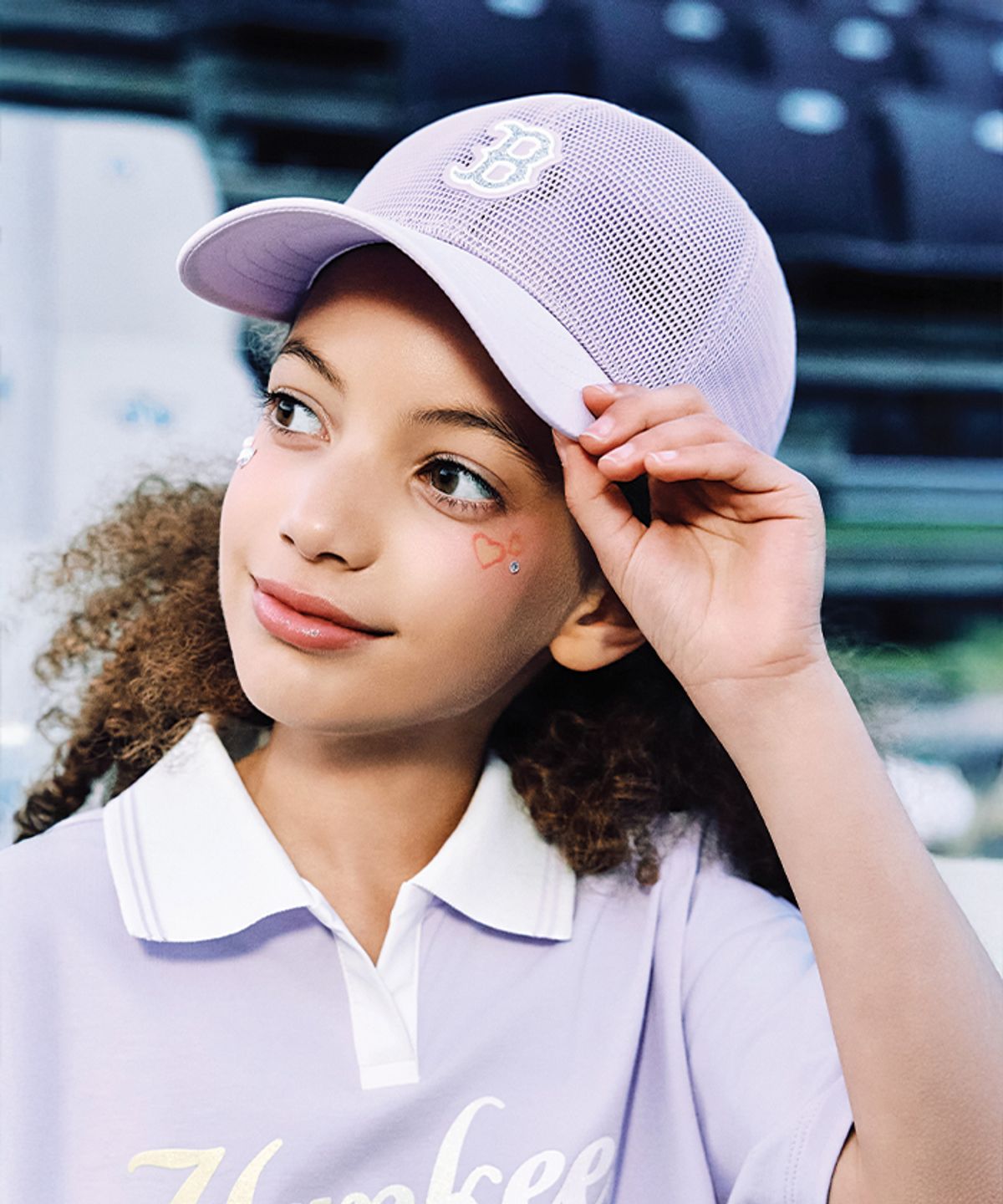 엠엘비 키즈(MLB KIDS) 올 메쉬 볼캡 BOS (Lavender)