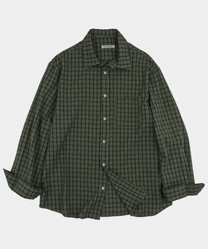 클로브 링클 체크 셔츠 그린