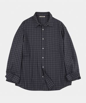 클로브 링클 체크 셔츠 챠콜