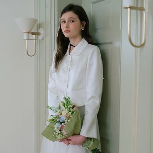 Cest_White pearl cropped jacket