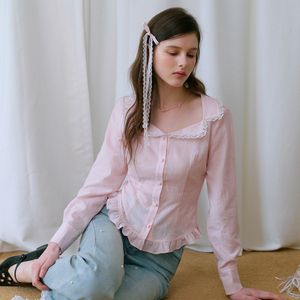 Cest_Frill collar slim blouse