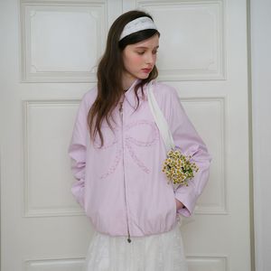 Cest_Zip-up ruffle ribbon jacket