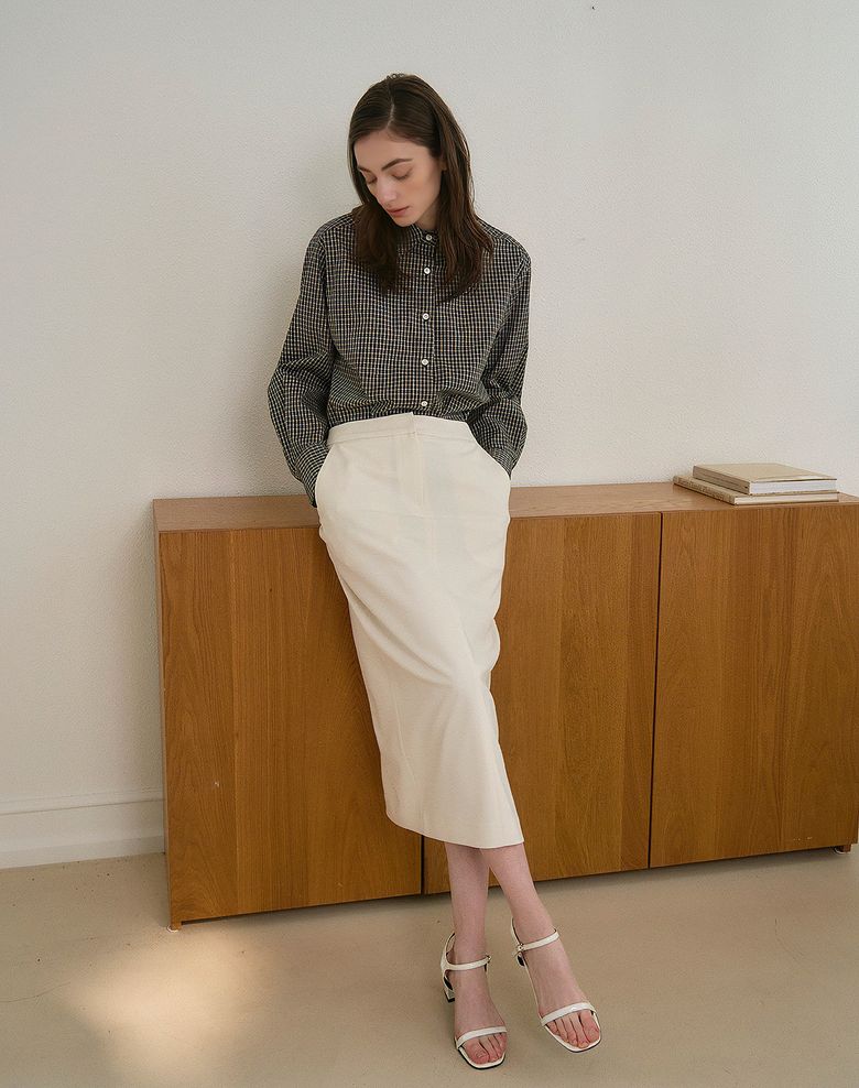 STRAIGHT MAXI SKIRT IVORY 스트레이트 맥시 스커트 아이보리