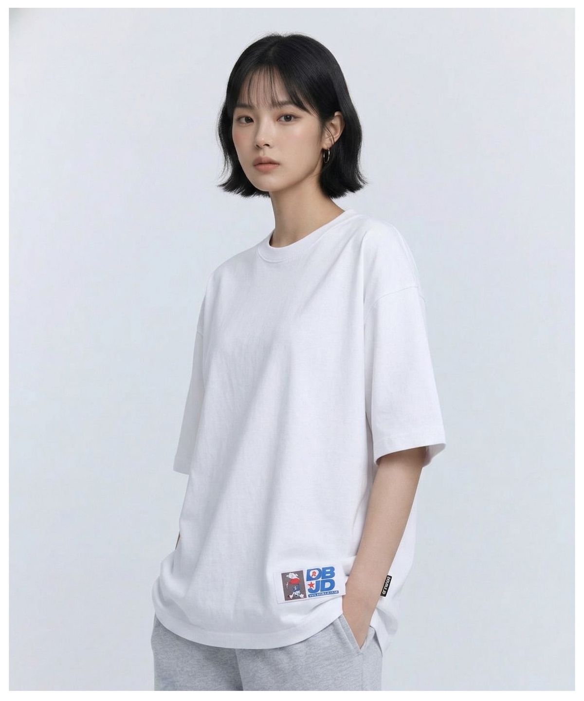 더블제이디(DOUBLE JD) 태극기 레이어드 반팔 티셔츠