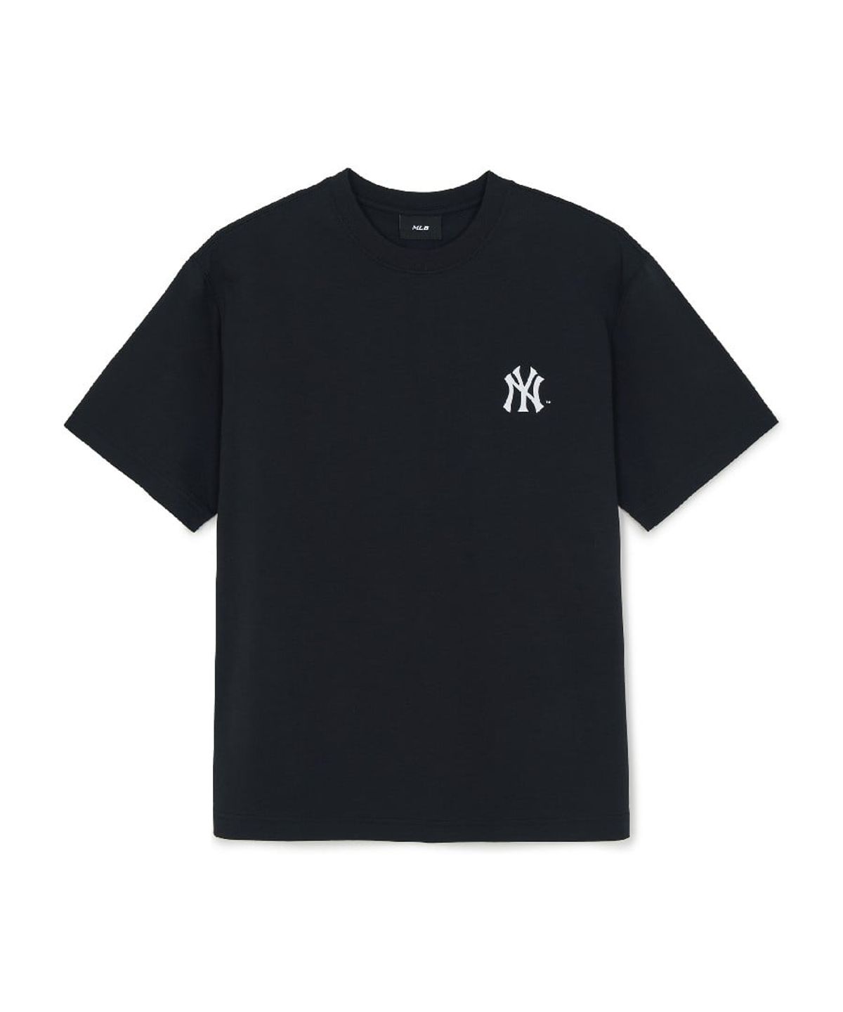 엠엘비(MLB) 빈티지 스포티브 컬시브 그래픽 반팔 티셔츠 NY (Black)