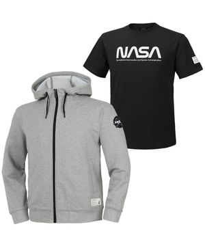 NASA 나사 남녀공용 후드집업자켓+반팔티 2종 세트