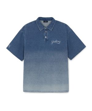 베이직 스몰로고 져지 데님 반팔 폴로셔츠 NY (L.Blue)