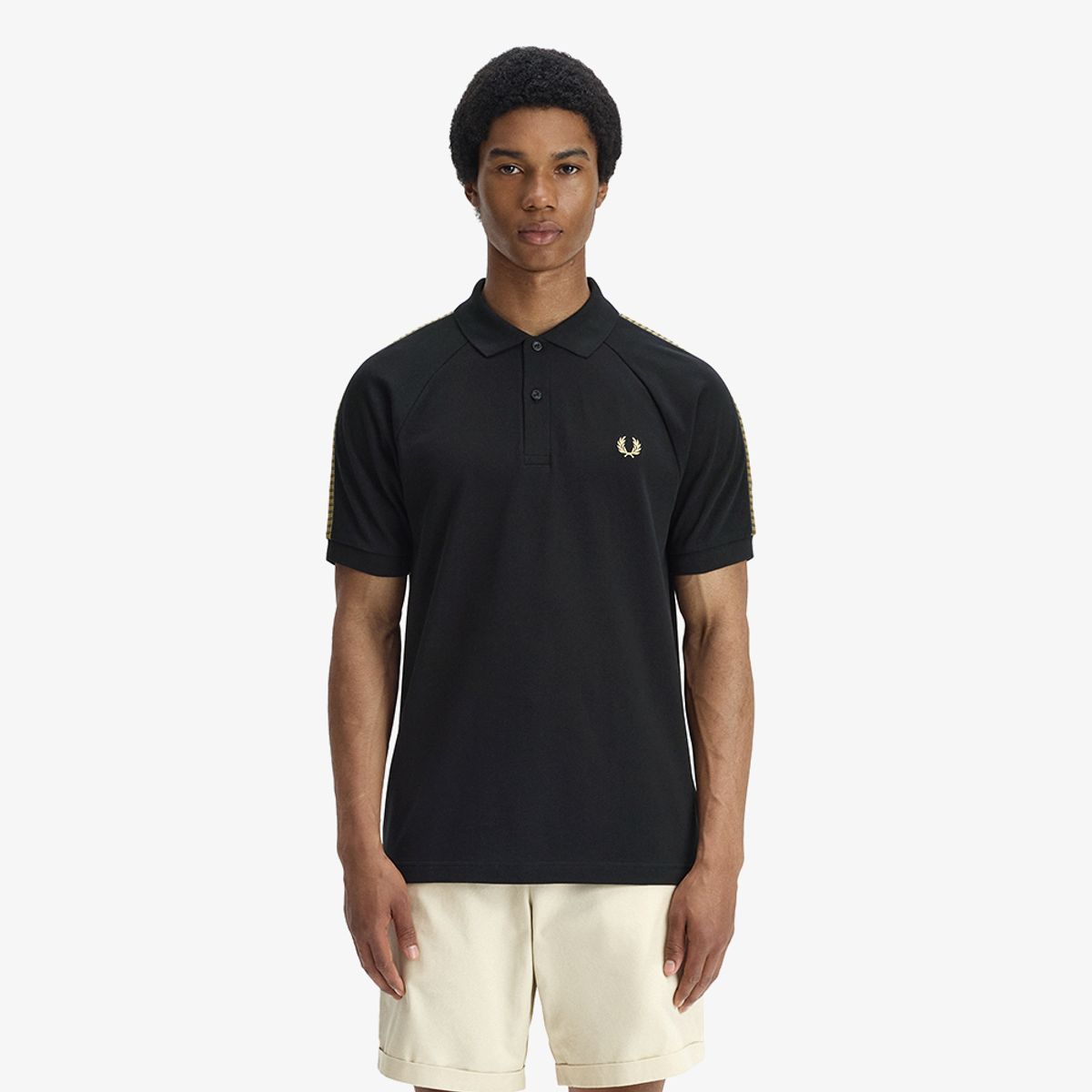 프레드페리(FRED PERRY) [Sharp] 크로스 테입 폴로 셔츠 - 블랙 AFPM2612304-102