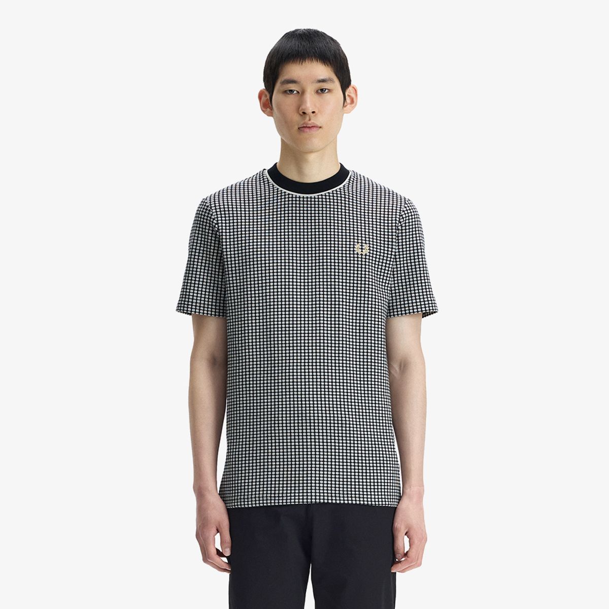 프레드페리(FRED PERRY) [Sharp] 체커보드 티셔츠 - 블랙 AFPM2612393-102