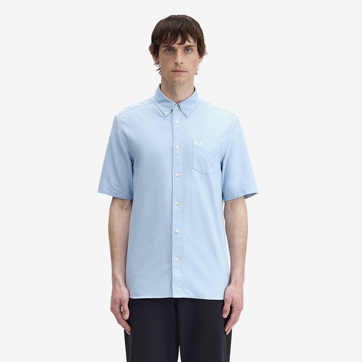프레드페리(FRED PERRY) [Baseline] 숏 슬리브 옥스포드 셔츠 - 라이트스모크 AFPM2G98730-146