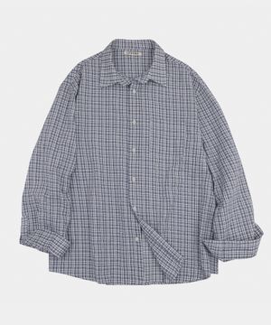 마일드 브러쉬 체크 셔츠 스카이블루