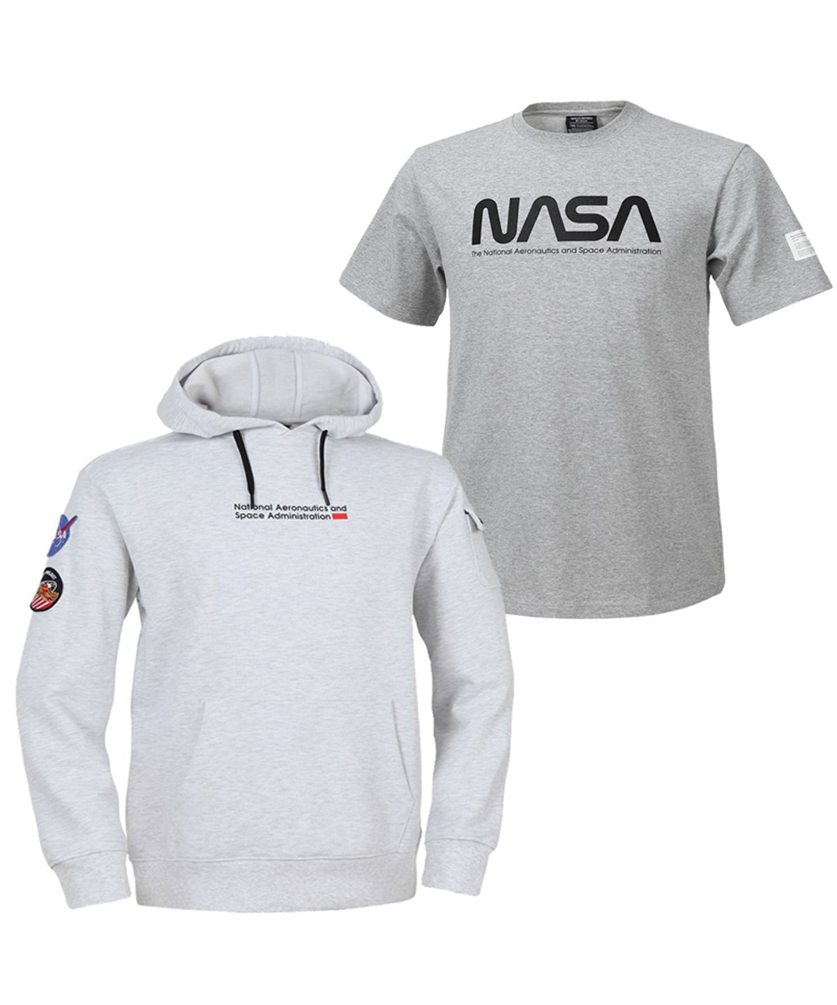 나사(NASA) NASA 나사 남녀공용 후드티+반팔티 2종 세트