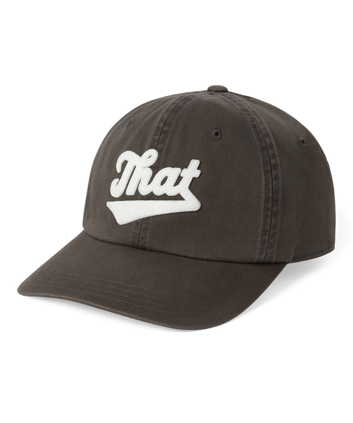디스이즈네버댓(THISISNEVERTHAT) Overdyed That Applique Cap Washed Black