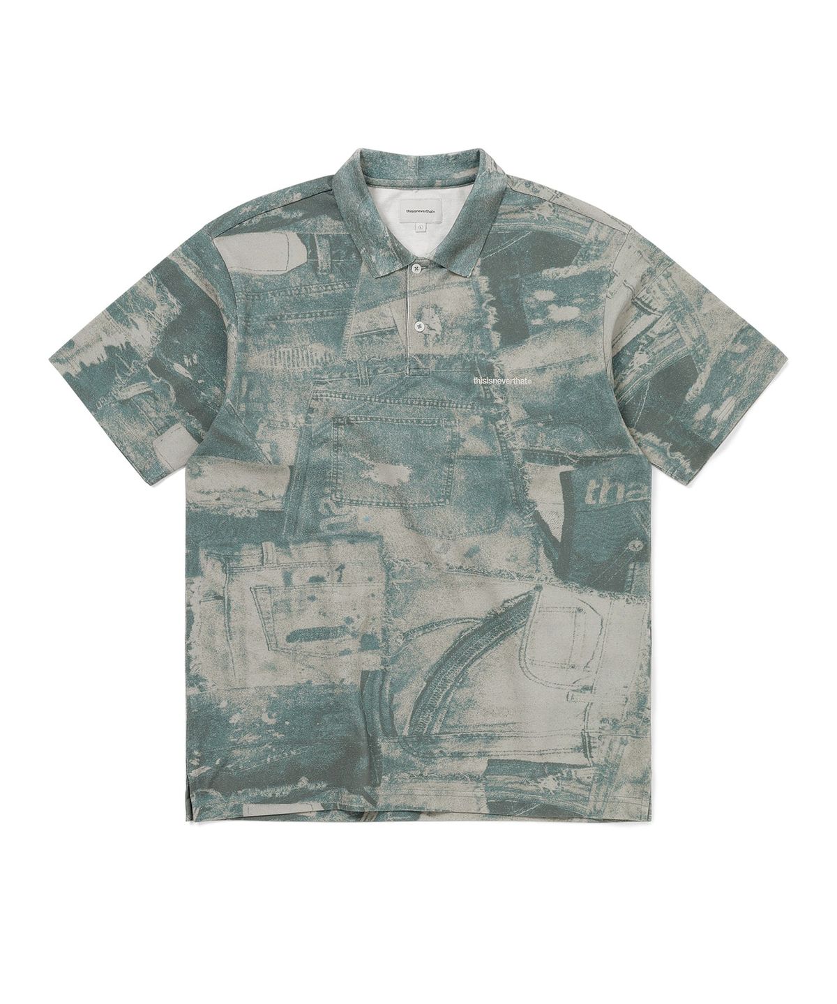 디스이즈네버댓(THISISNEVERTHAT) T-Logo S/S Jersey Polo Denim Patchwork