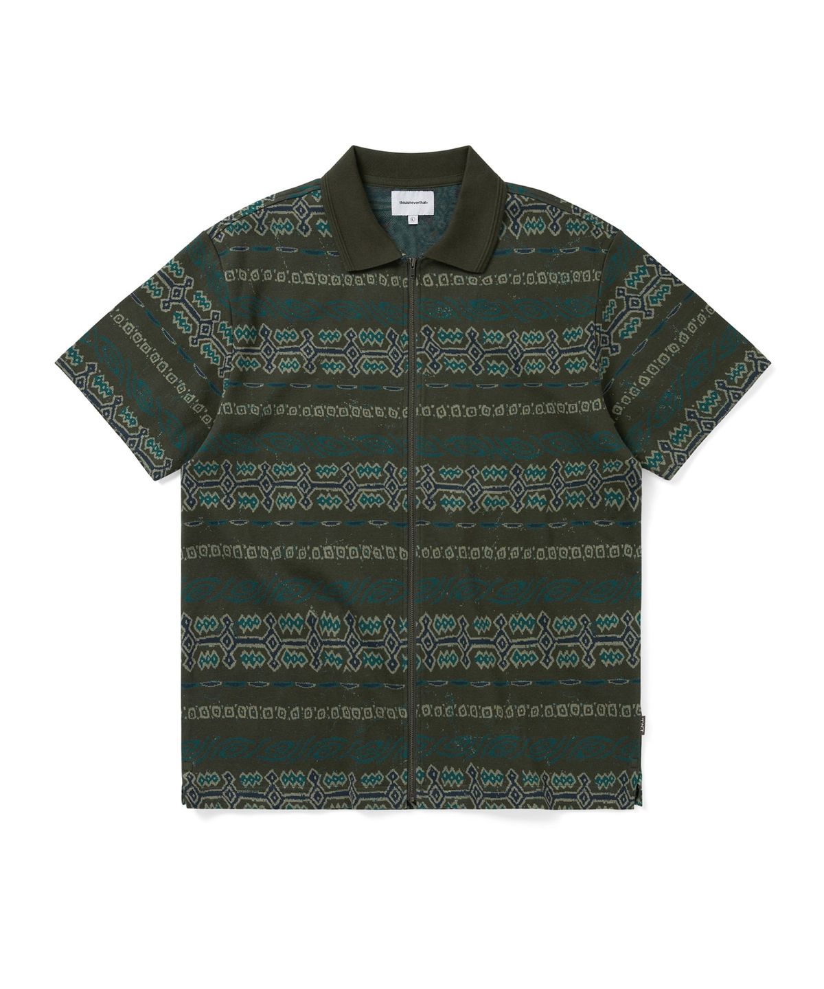 디스이즈네버댓(THISISNEVERTHAT) Jungle Jacquard Zip Up Top Olive
