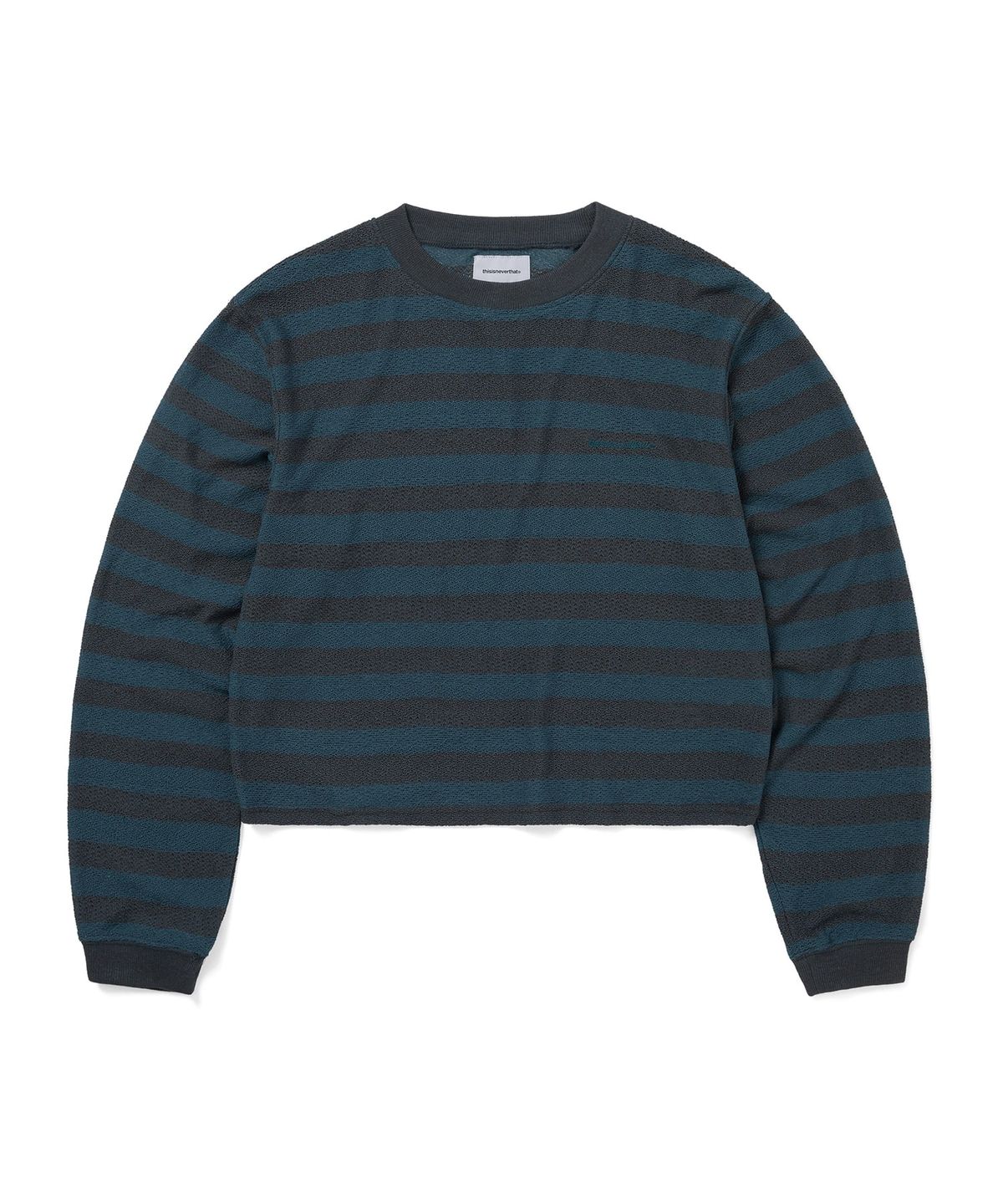 디스이즈네버댓(THISISNEVERTHAT) Mesh Striped W Crewneck Dark Brown