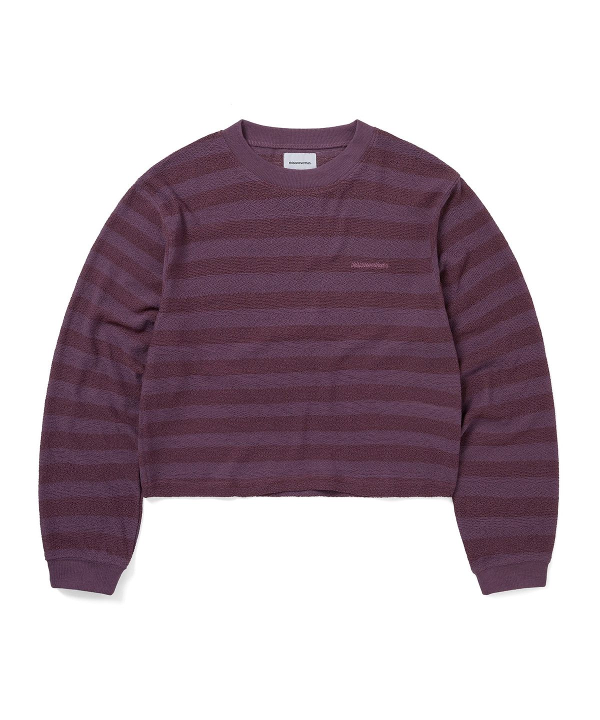 디스이즈네버댓(THISISNEVERTHAT) Mesh Striped W Crewneck Dried Rose
