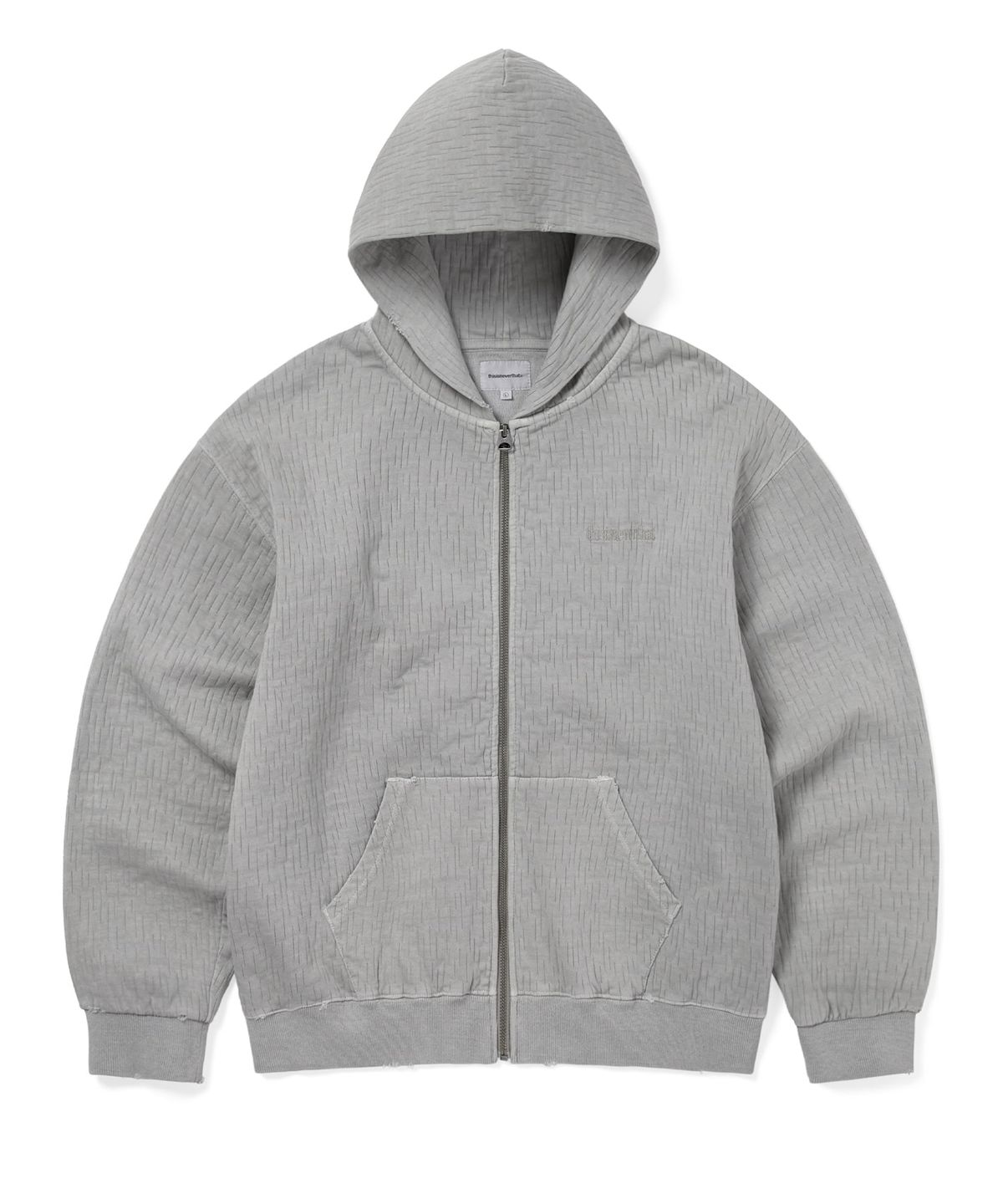 디스이즈네버댓(THISISNEVERTHAT) Damaged Zip Up Hoodie Khaki Grey
