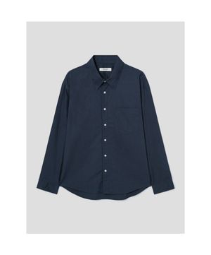 워시드 포플린 릴렉스핏 셔츠  네이비