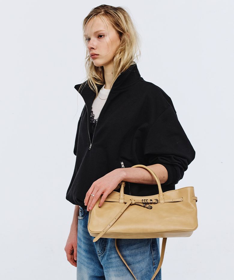 GRANDMA USED BAG_french beige pull-up