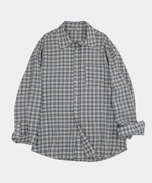 에이플레이 파스텔 체크 셔츠 피치블루