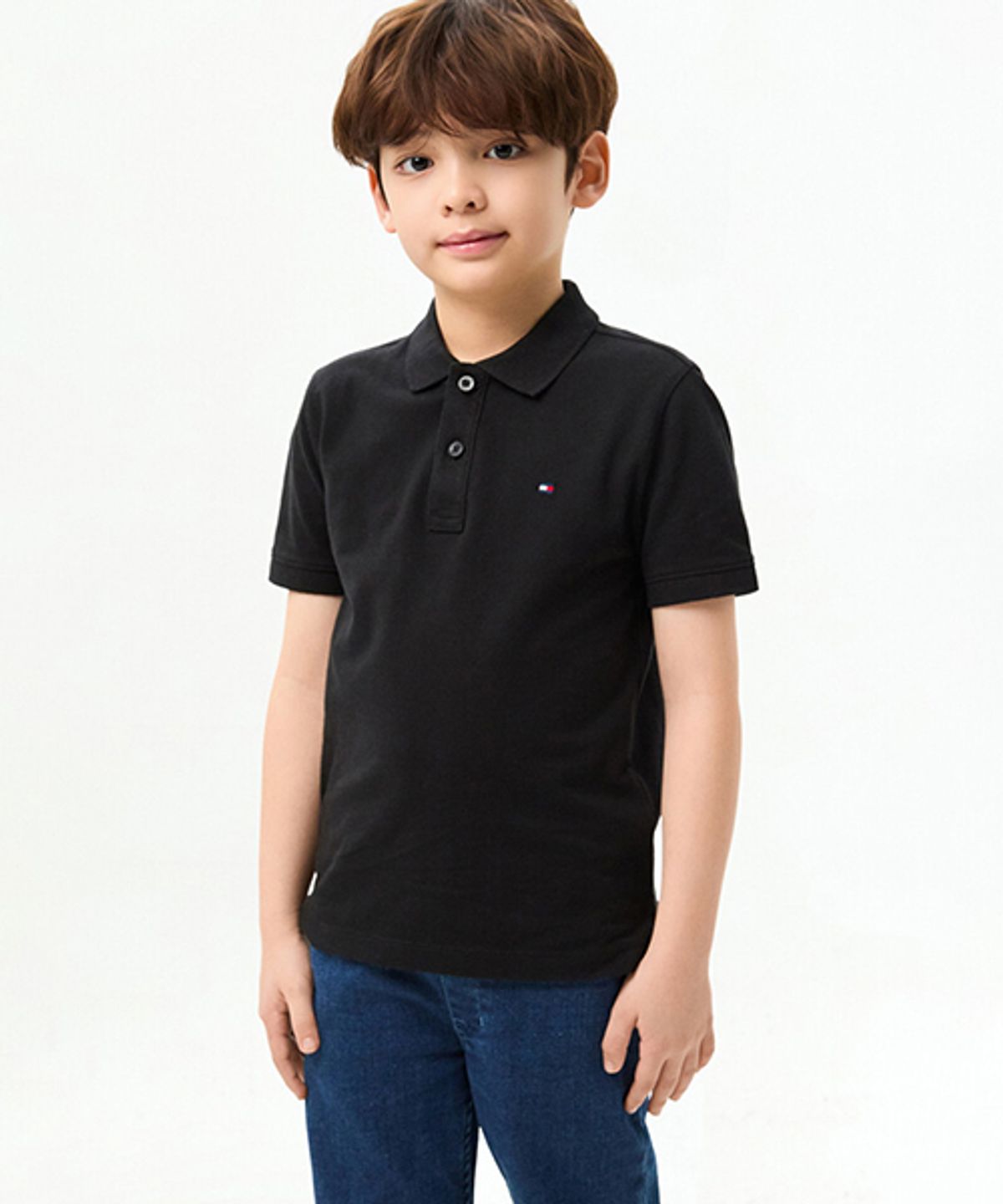 타미힐피거 키즈(TOMMY HILFIGER KIDS) 플래그 자수 피케 폴로 티셔츠