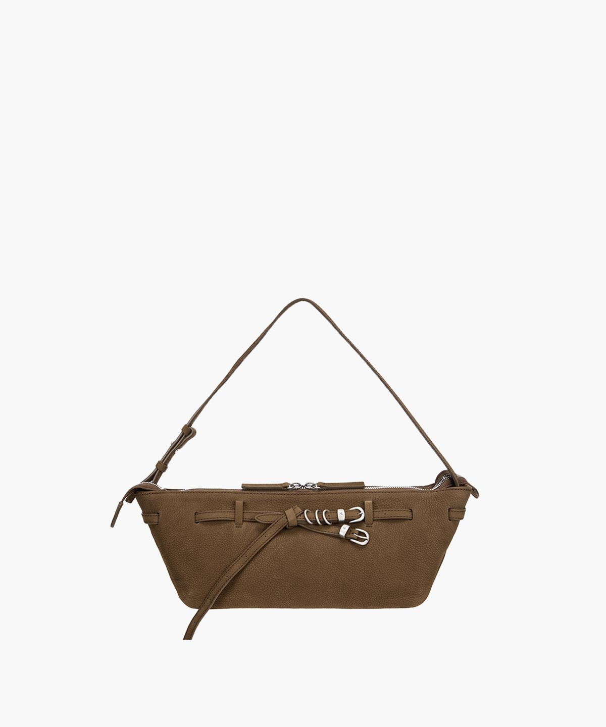 마지셔우드(MARGESHERWOOD) GRANDMA USED SLING BAG_chestnut nubuck