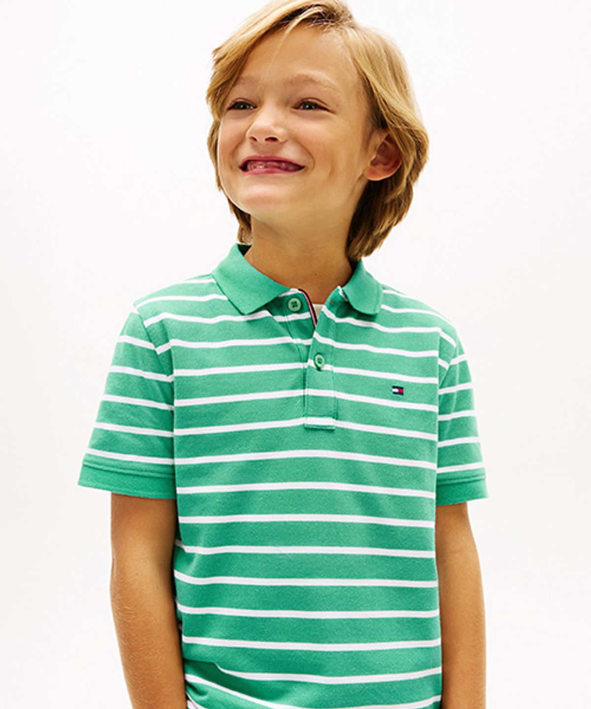 타미힐피거 키즈(TOMMY HILFIGER KIDS) 플래그 자수 피케 폴로 티셔츠
