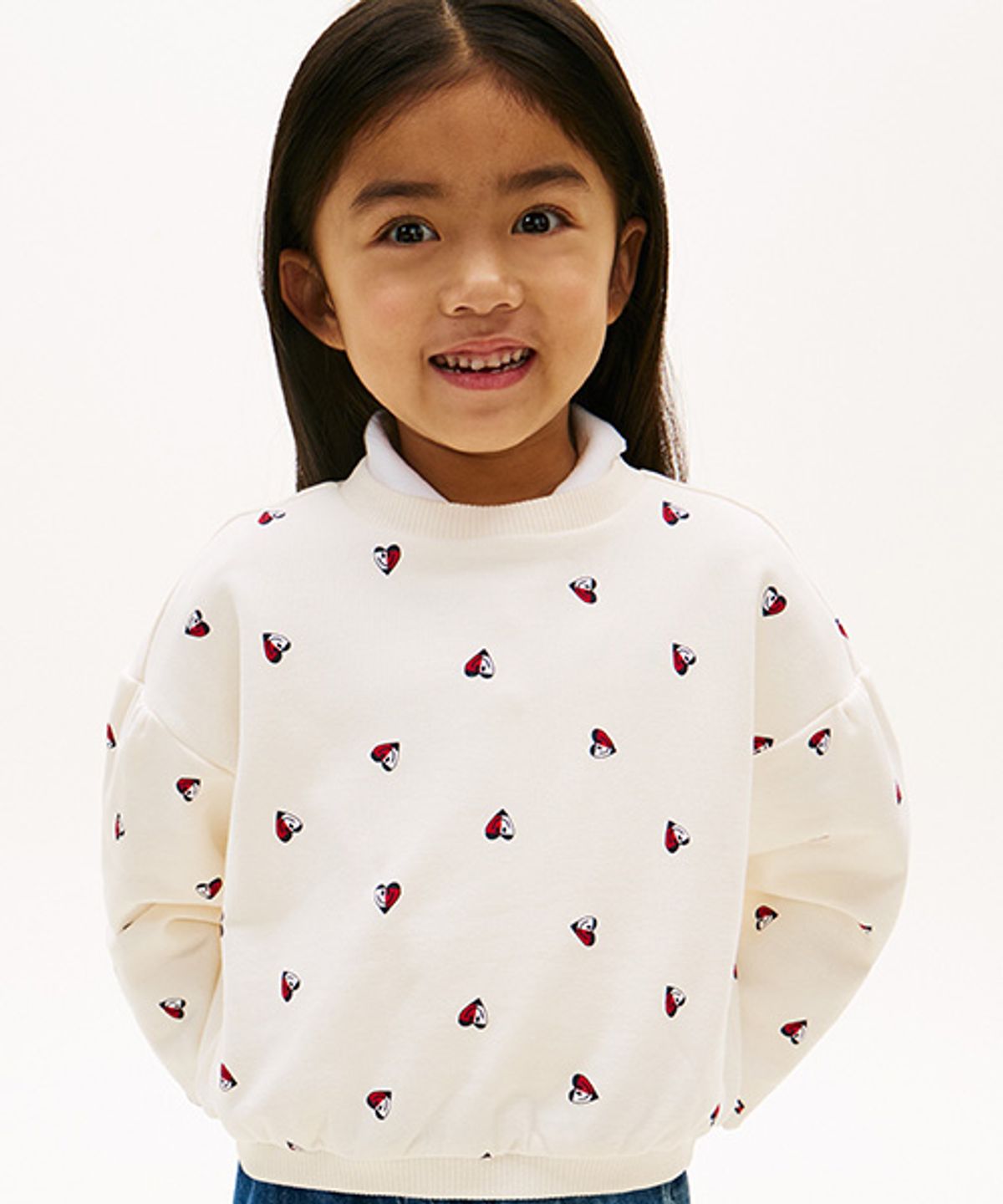 타미힐피거 키즈(TOMMY HILFIGER KIDS) 하트 플래그 스웨트 셔츠