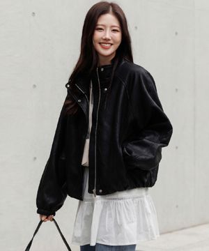 유틸 신세틱 레더 자켓_61JK1535