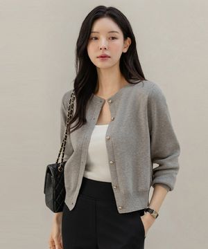 미셸란 골드단추 니트 가디건_F6S248CA