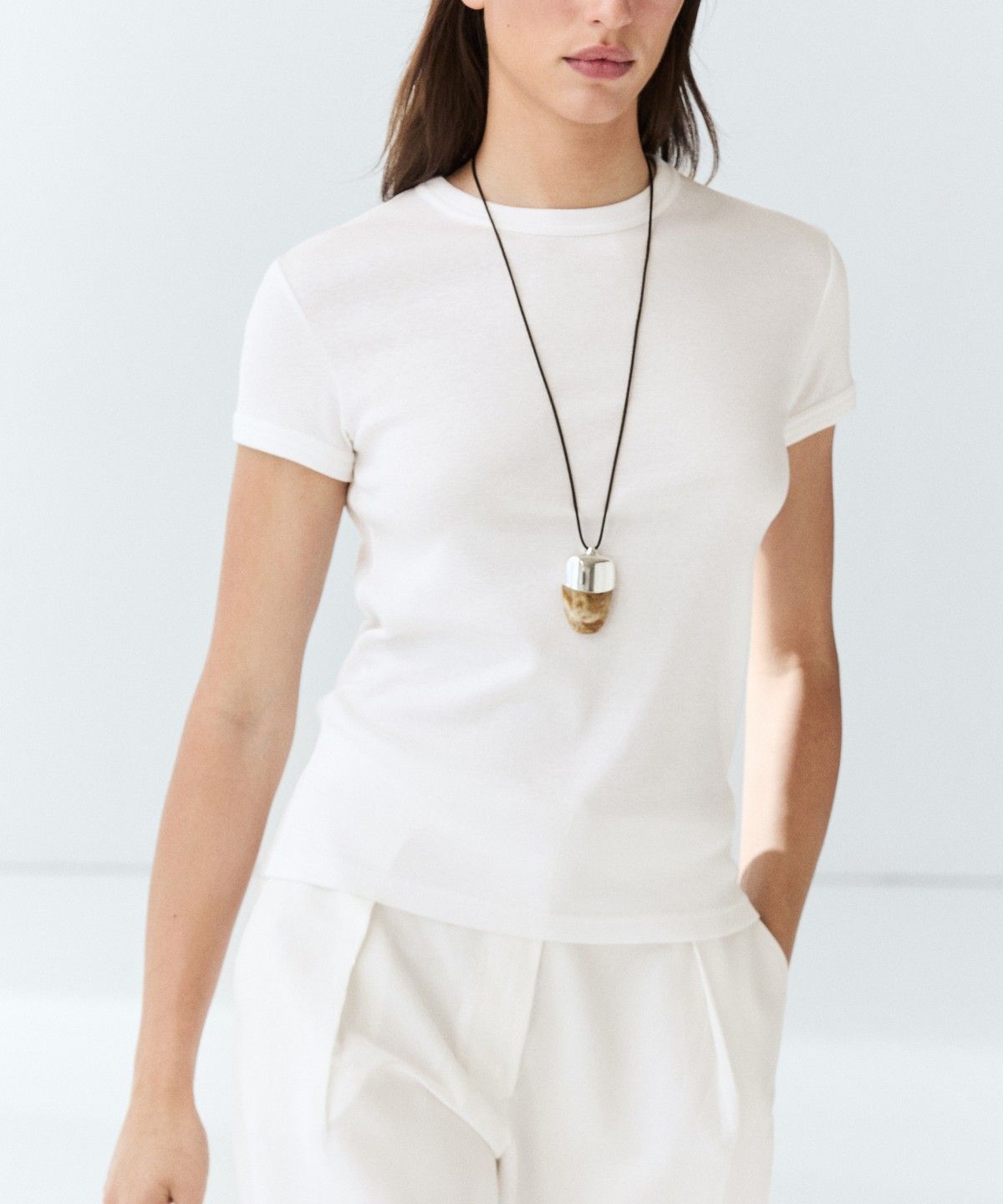 마시모두띠(MASSIMO DUTTI) 100% 코튼 반팔 티셔츠