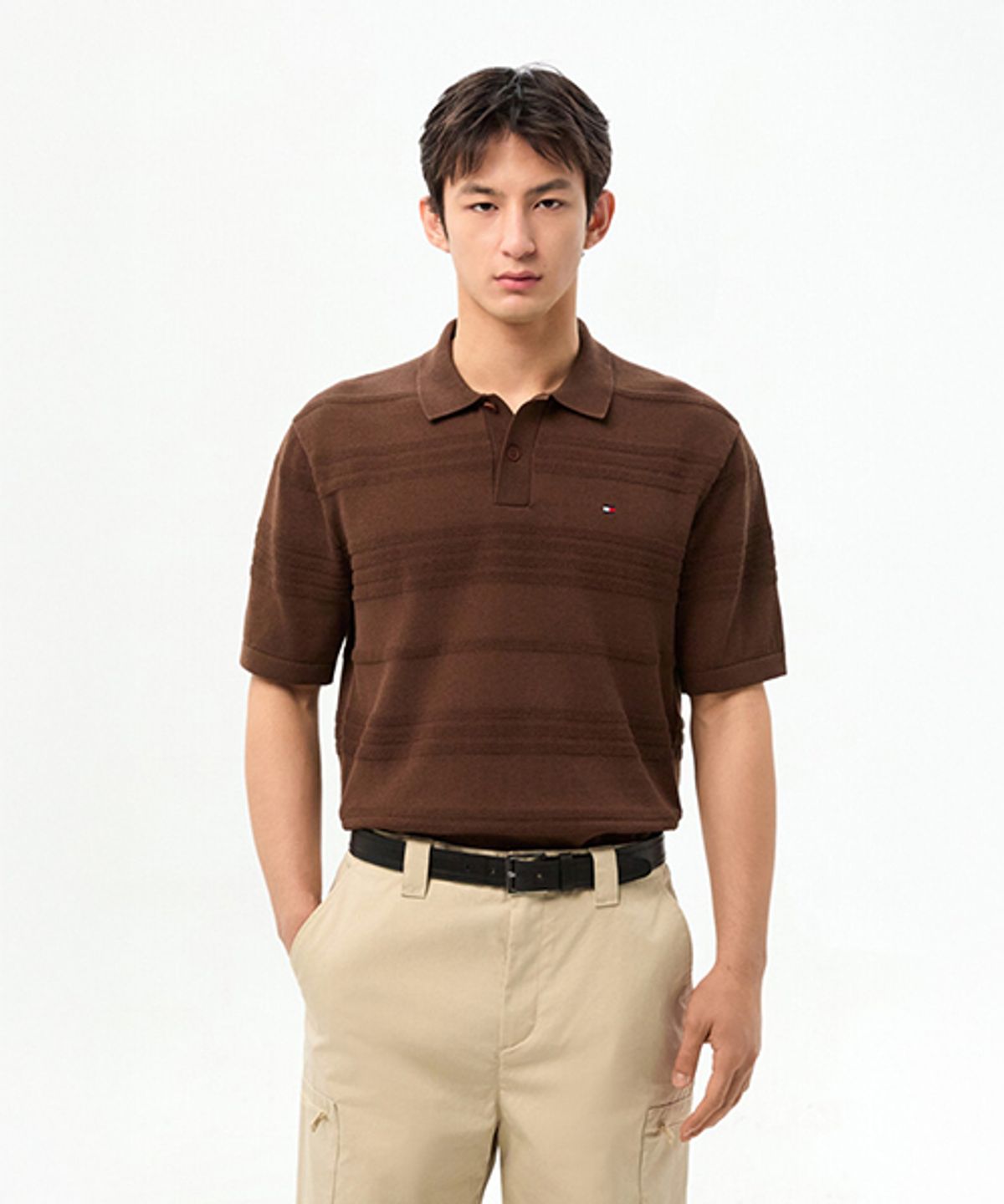 타미힐피거(TOMMY HILFIGER) 코튼 블렌드 폴로 셔츠 (T12G1KPN260MT2GV0)