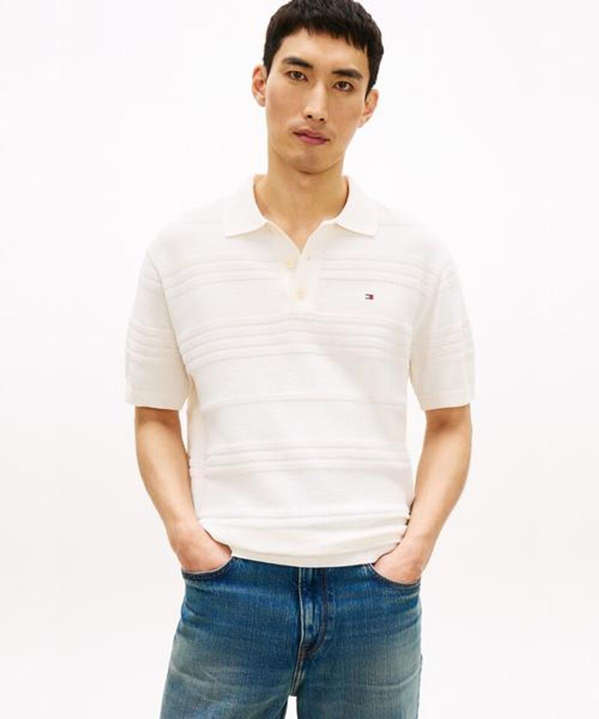타미힐피거(TOMMY HILFIGER) 코튼 블렌드 폴로 셔츠 (T12G1KPN260MT2Z00)