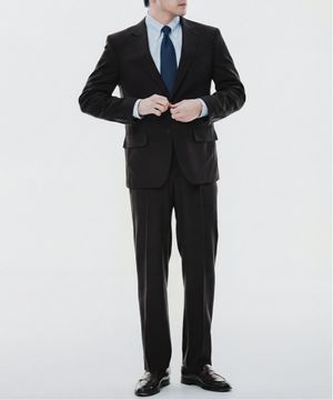 스트레치 컴포터블 수트 셋업 - 와이드핏_블랙