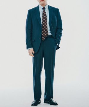 스트레치 컴포터블 수트 셋업 - 와이드핏_네이비