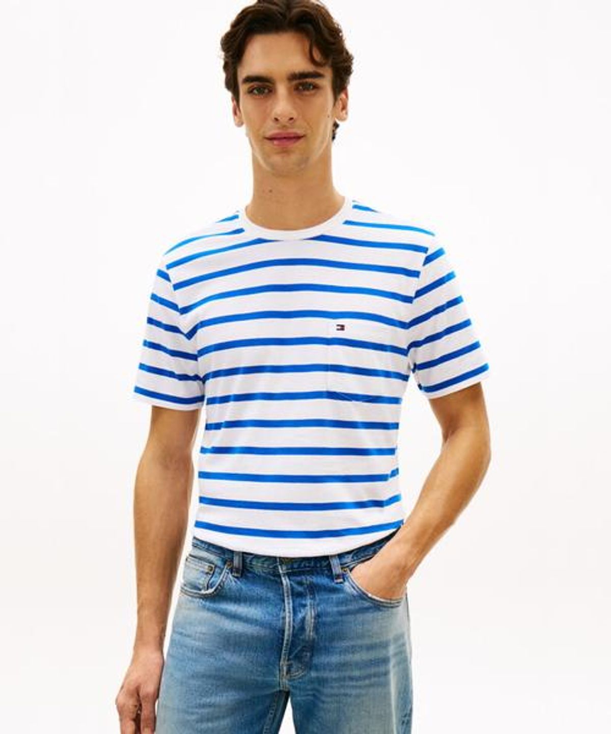 타미힐피거(TOMMY HILFIGER) 에센셜 스트라이프 포켓 티셔츠 (T12G1TPO060MT10FJ)