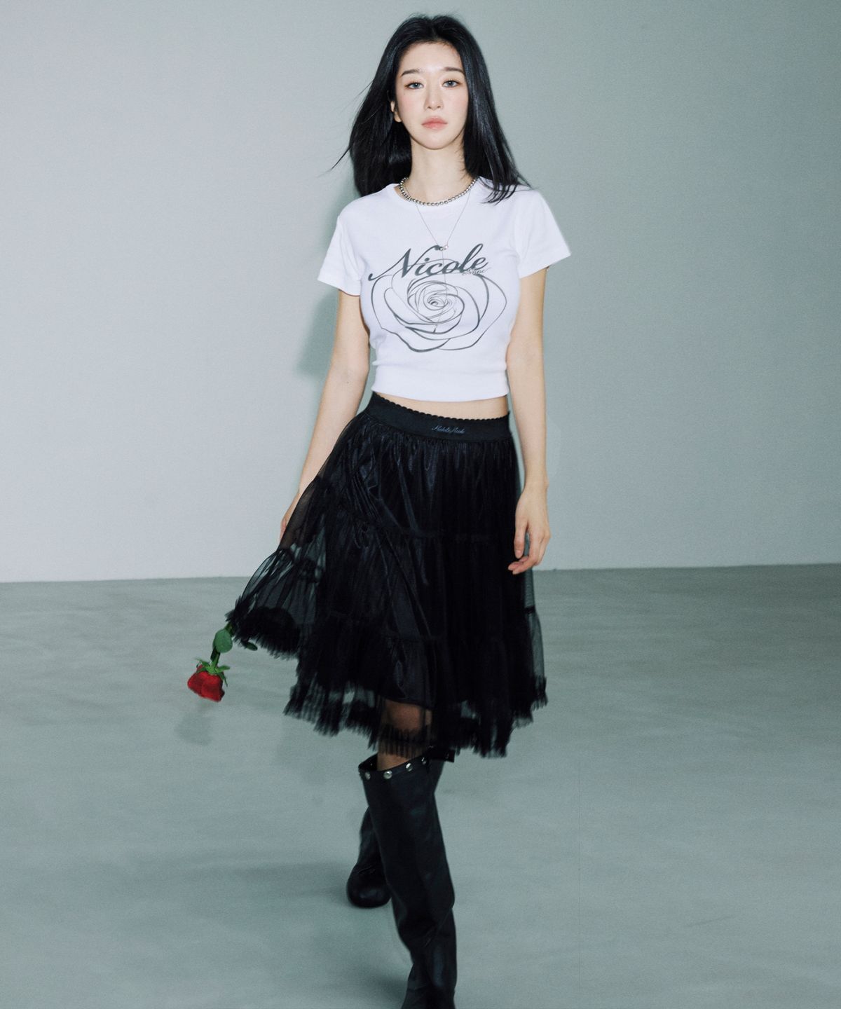 닉앤니콜(NICK&NICOLE) TULLE VOLUME SKIRT_BLACK