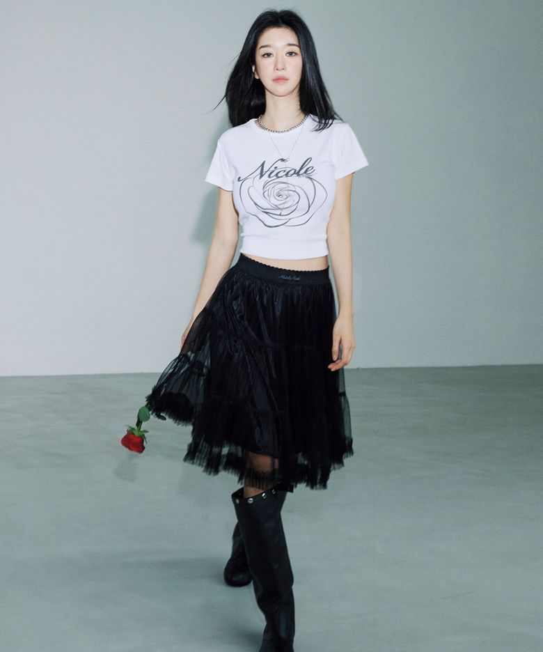 [서예지 PICK] TULLE VOLUME SKIRT_BLACK